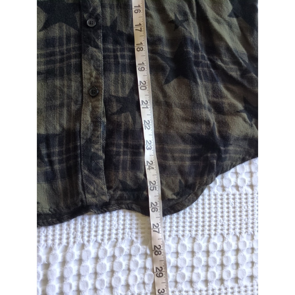 Rails Hunter Olive Jet Stars Flannel Sz Large Button Up Green Black Long Sleeve - Picture 4 of 10
